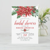 レッドポインセティアクリスマスブライダルシャワー 招待状 (スタンド正面)