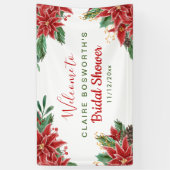 レッドポインセティアクリスマスブライダルシャワー 横断幕 (縦)