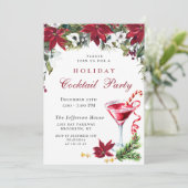 レッドポインセティアクリスマスホリデーカクテルパーティー 招待状 (スタンド正面)
