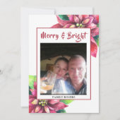 レッドポインセティアクリスマスホリデーカード シーズンカード (正面)