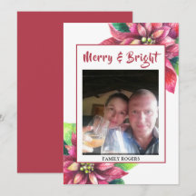 レッドポインセティアクリスマスホリデーカード