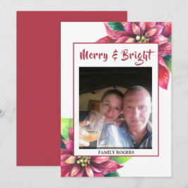 レッドポインセティアクリスマスホリデーカード シーズンカード