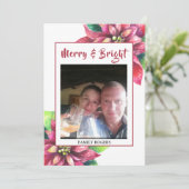 レッドポインセティアクリスマスホリデーカード シーズンカード (スタンド正面)