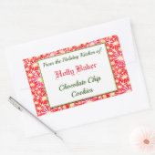 レッドポインセティアスのホリデーキッチンベーキングシール 長方形シール (封筒)