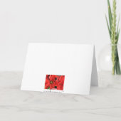 レッドポインセティアスクリスマスホリデーカード シーズンカード (裏面)