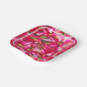 レッドポインセティアスクリスマス花の写真 ペーパープレート (傾斜あり)