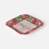 レッドポインセティアスクリスマス ペーパープレート (傾斜あり)