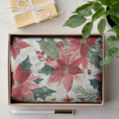 レッドポインセティアスクリスマス 薄葉紙 (ギフト)