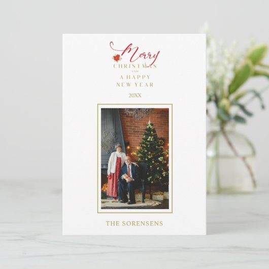 レッドポインセティアスシックなメリークリスマスフォトファミリー (スタンド正面)