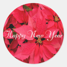 レッドポインセティアスフラワーズフローラハッピーニューイヤー