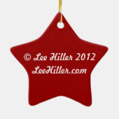 レッドポインセティアスホリデークリスマスオーナメント セラミックオーナメント (裏面)