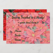 レッドポインセティアスホリデーパーティー招待状 招待状 (正面/裏面)