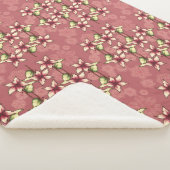 レッドポインセティアス&スノーフレークスクリスマスウィンター シェルパブランケット (3/4)