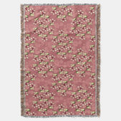 レッドポインセティアス&スノーフレークスクリスマスウィンター スローブランケット (正面縦)