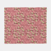 レッドポインセティアス&スノーフレークスクリスマスウィンター フリースブランケット (正面(横))