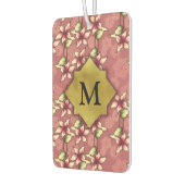 レッドポインセティアス&スノーフレークChristmas Monogram カーエアーフレッシュナー (左)