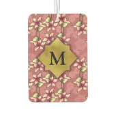 レッドポインセティアス&スノーフレークChristmas Monogram カーエアーフレッシュナー (裏面)