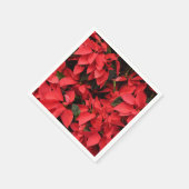 レッドポインセティアスIIクリスマスホリデーフローラ スタンダードカクテルナプキン (角)