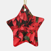 レッドポインセティアスIIクリスマスホリデーフローラ セラミックオーナメント (左)