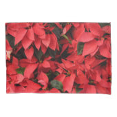 レッドポインセティアスIIクリスマスホリデーフローラ 枕カバー (正面)