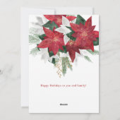 レッドポインセティアハッピーホリデーズカード シーズンカード (裏面)
