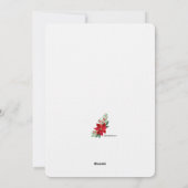 レッドポインセティアフォトフラットホリデーカード シーズンカード (裏面)