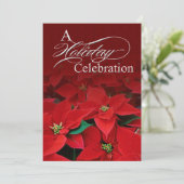 レッドポインセティアホリデイお祝い招待状 招待状 (スタンド正面)