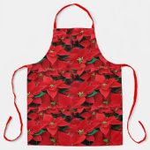 レッドポインセティアホリデイ エプロン (正面)