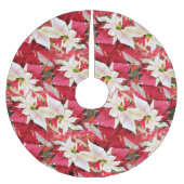 レッドポインセティアホリデイ ブラッシュドポリエステルツリースカート (正面)