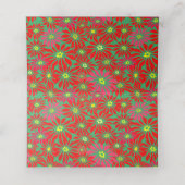 レッドポインセティアホリデーカスタム座席表 プレイスカード (内部開封)