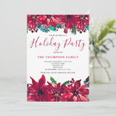 レッドポインセティアホリデーパーティー招待状 招待状 (スタンド正面)