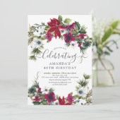 レッドポインセティアホリーパインバースデーパーティー 招待状 (スタンド正面)