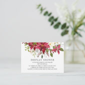レッドポインセティアホリーブライダルシャワーディスプレイシャワー エンクロージャーカード (スタンド正面)