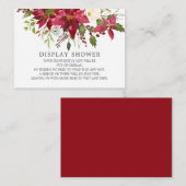 レッドポインセティアホリーブライダルシャワーディスプレイシャワー エンクロージャーカード (正面/裏面)