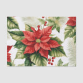 レッドポインセティアホリーベリーフェスティバルクリスマス 薄葉紙 (正面)