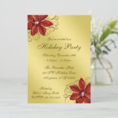 レッドポインセティア金ゴールドスワールズホリデーパーティ 招待状 (スタンド正面)