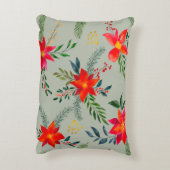 レッドポインセティシアクリスマスフローラ アクセントクッション (裏面(縦))