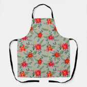 レッドポインセティシアクリスマスフローラ エプロン (正面)