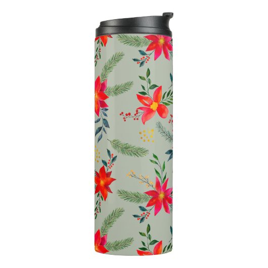 レッドポインセティシアクリスマスフローラ タンブラー (回転左)
