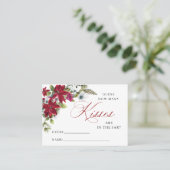 レッドポインセティシアクリスマスブライダルシャワーカード 名刺 (スタンド正面)