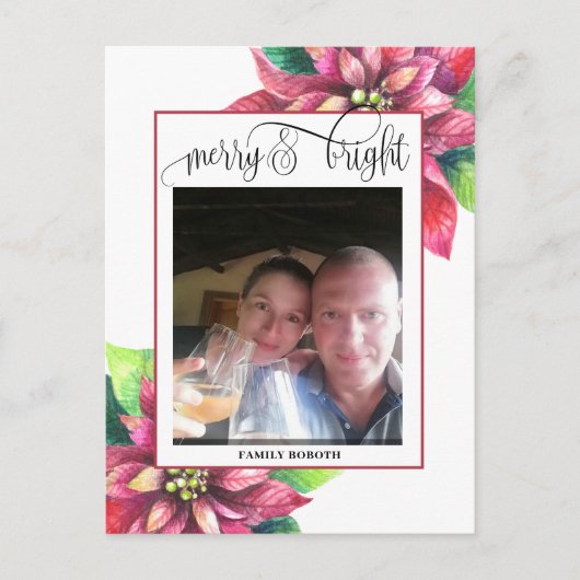 レッドポインセティシアクリスマスホリディポストカード シーズンポストカード (正面)