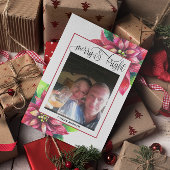 レッドポインセティシアクリスマスホリディポストカード シーズンポストカード