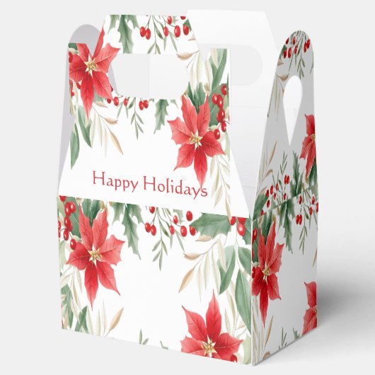 レッドポインセティシアクリスマスホリデーギフトボックス フェイバーボックス (オープン)