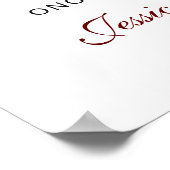 レッドポインセテ結婚ィアの式のシーティングサイン ポスター (角)