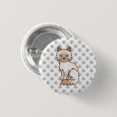 レッドポイントのシャム猫/ラグドール かわいい猫と肉球 缶バッジ (正面&裏面)