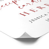 レッドポエレガントインセチアレシピカードブライダルシャワー ポスター (角)