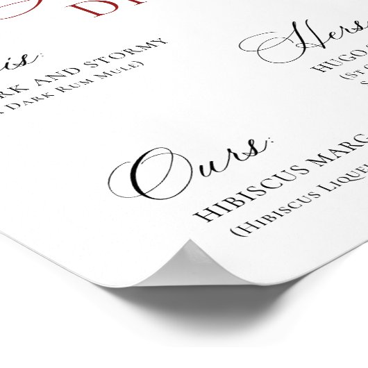 レッドポエレガントインセッティアミモザバー結婚ズ ポスター (角)