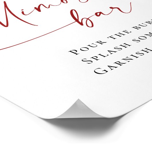 レッドポエレガントインセッティアミモザバー結婚ズ ポスター (角)