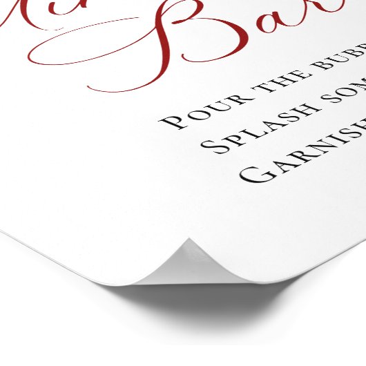 レッドポエレガントインセッティアミモザバー結婚ズ ポスター (角)