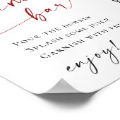 レッドポエレガントインセッティアミモザバー結婚ズ ポスター (角)